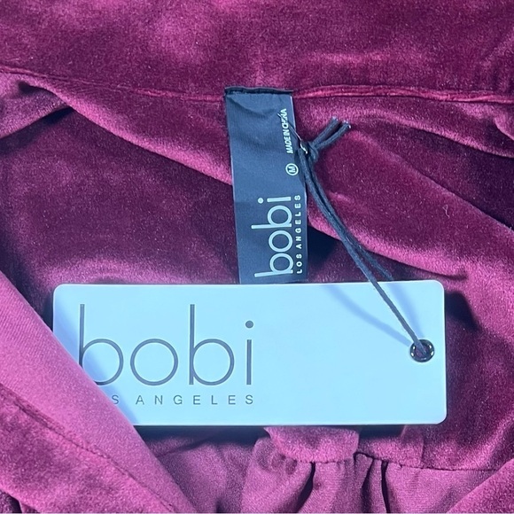 bobi | Velvet SPIN Collar Dress With Pockets Wine - Picture 7 of 10